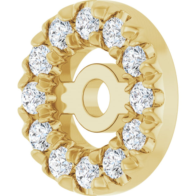 14K Gold Natural Diamond French-Set Earring Jackets - Yellow Gold - view 2
