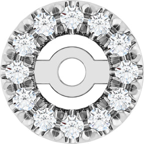 Platinum Natural Diamond French-Set Earring Jackets