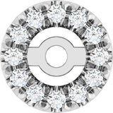 14K Gold Natural Diamond French-Set Earring Jackets - White Gold