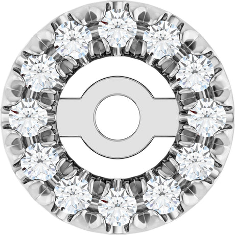 14K Gold Natural Diamond French-Set Earring Jackets - White Gold
