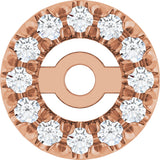 14K Gold Natural Diamond French-Set Earring Jackets - Rose Gold