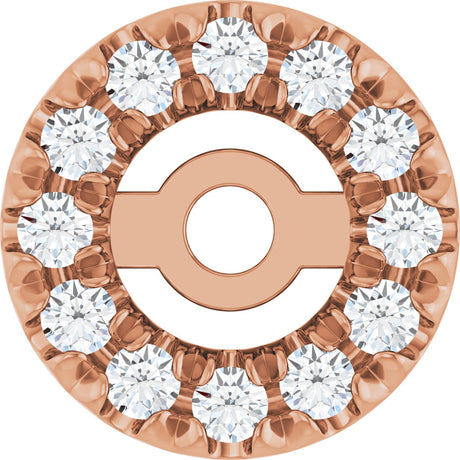 14K Gold Natural Diamond French-Set Earring Jackets - Rose Gold