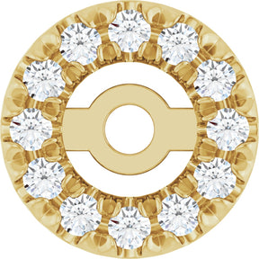 14K Gold Natural Diamond French-Set Earring Jackets - Yellow Gold