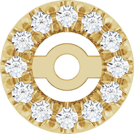 14K Gold Natural Diamond French-Set Earring Jackets - Yellow Gold