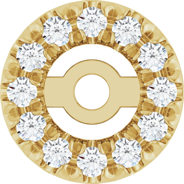 14K Gold Natural Diamond French-Set Earring Jackets - Yellow Gold