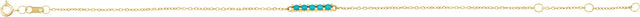 14K Gold Round Natural Turquoise Cabochon Bar Bracelet - Rose Gold - view 2