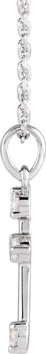 Platinum Round Natural Diamond Cross Necklace or Pendant – up to 0.07 CTW - view 2