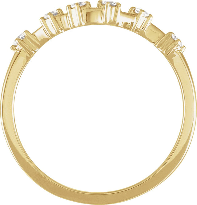 14K Gold Round Natural Diamond Constellation Zodiac Ring - Yellow Gold - view 2