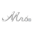 Platinum Round Natural Diamond "Mrs" Necklace