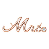 14K Gold Round Lab-Grown Diamond "Mrs" Necklace - Rose Gold