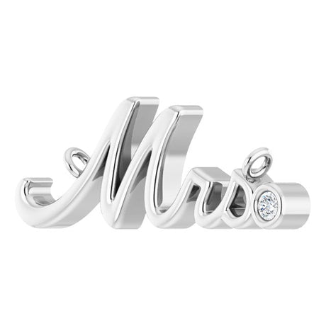Platinum Round Lab-Grown Diamond "Mrs" Necklace