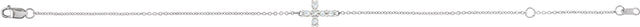 14K Gold Round Natural Diamond Sideways Cross Bracelet – 2mm Stones - White Gold - view 2