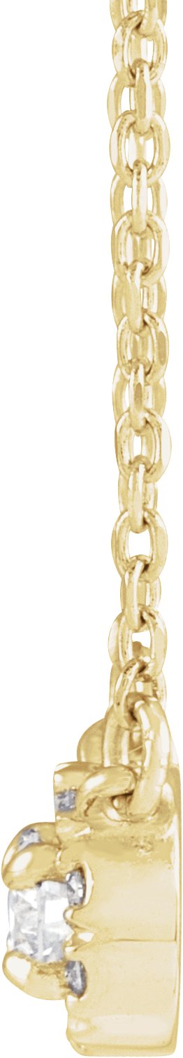 14K Gold Round Natural Diamond French-Set Halo-Style Necklace - Yellow Gold - view 2