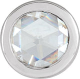 14K Gold Natural Diamond Round Bezel-Set Pendant - White Gold