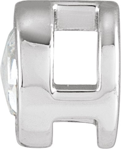 14K Gold Natural Diamond Round Bezel-Set Pendant - White Gold - view 2
