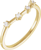 14K Gold Round Natural Diamond Constellation Zodiac Ring - Yellow Gold