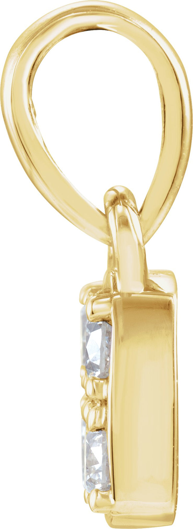14K Gold Round Natural Diamond Cluster Pendant – 2.5mm Stones - Yellow Gold - view 2
