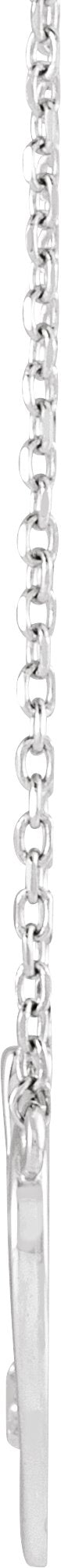 14K Gold Round Natural Diamond Heart & Cross Necklace – up to 0.0025 CTW - White Gold - view 2