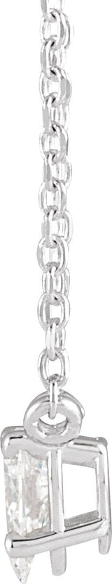 Platinum Pear Natural Diamond Solitaire Necklace - view 2