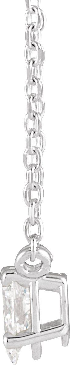 Platinum Pear Natural Diamond Solitaire Necklace - view 2