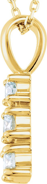 14K Gold Round Natural Diamond Graduated Necklace or Pendant - Yellow Gold - view 2