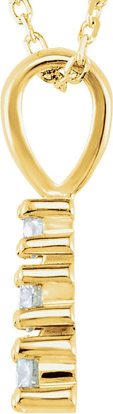 14K Gold Round Natural Diamond Graduated Necklace or Pendant - Yellow Gold - view 2
