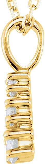 14K Gold Round Natural Diamond Graduated Necklace or Pendant - Yellow Gold - view 2