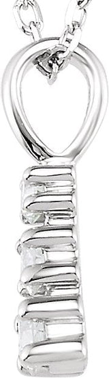 14K Gold Round Natural Diamond Graduated Necklace or Pendant - White Gold - view 2