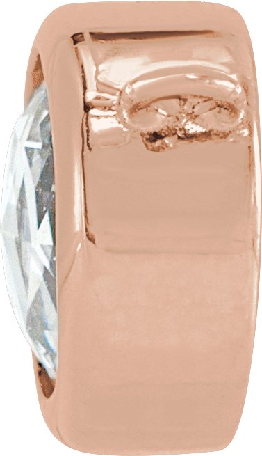 14K Gold Round Natural Diamond Rose-Cut Bezel-Set Necklace - Rose Gold - view 2
