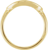 14K Gold Round Natural Diamond Accented Initial Signet Ring - Yellow Gold - view 2