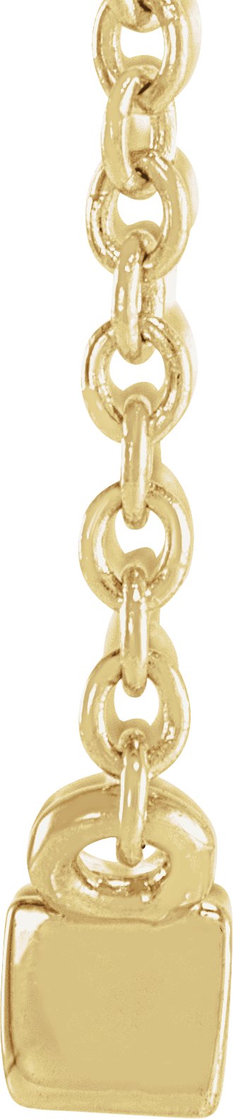 14K Gold Straight Baguette Natural Diamond Solitaire Channel-Set Necklace - Yellow Gold - view 2