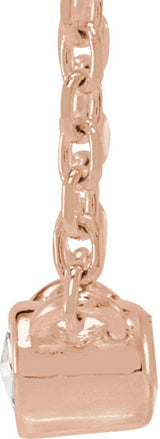 14K Gold Round Natural Diamond Rose-Cut Bezel-Set Necklace - Rose Gold - view 2