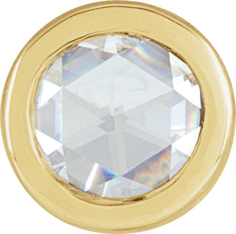 14K Gold Natural Diamond Round Bezel-Set Pendant - Yellow Gold