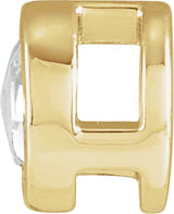 14K Gold Natural Diamond Round Bezel-Set Pendant - Yellow Gold - view 2