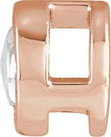 14K Gold Natural Diamond Round Bezel-Set Pendant - Rose Gold - view 2