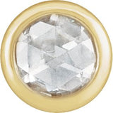 14K Gold Natural Diamond Round Bezel-Set Pendant - Yellow Gold