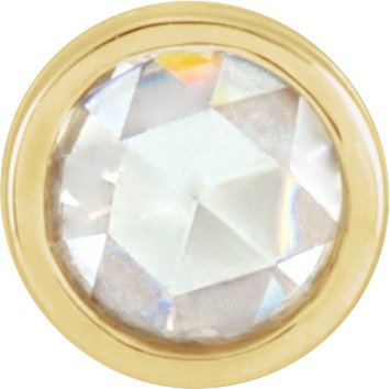14K Gold Natural Diamond Round Bezel-Set Pendant - Yellow Gold