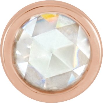 14K Gold Natural Diamond Round Bezel-Set Pendant - Rose Gold