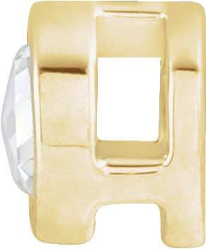 14K Gold Natural Diamond Round Bezel-Set Pendant - Yellow Gold - view 2