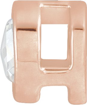 14K Gold Natural Diamond Round Bezel-Set Pendant - Rose Gold - view 2