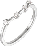 14K Gold Round Natural Diamond Constellation Zodiac Ring - White Gold