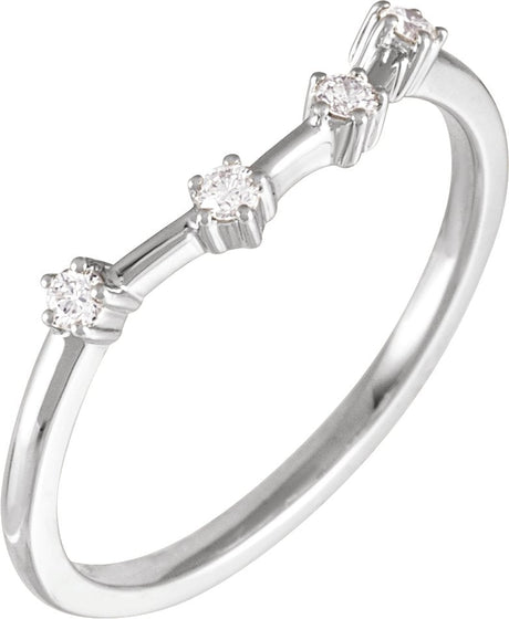 14K Gold Round Natural Diamond Constellation Zodiac Ring - White Gold