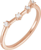 14K Gold Round Natural Diamond Constellation Zodiac Ring - Rose Gold