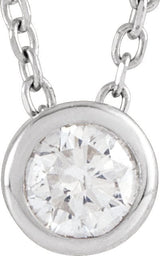 Platinum Round Lab-Grown Diamond Solitaire Bezel-Set Necklace