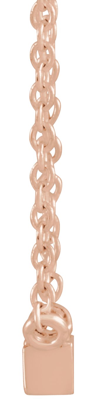 14K Gold Straight Baguette Natural Diamond Solitaire Channel-Set Necklace - Rose Gold - view 2