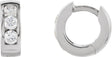 Platinum Round Natural Diamond Hinged Hoop Earrings