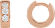 14K Gold Round Natural Diamond Hinged Hoop Earrings – 2-2.5mm Stones - Rose Gold
