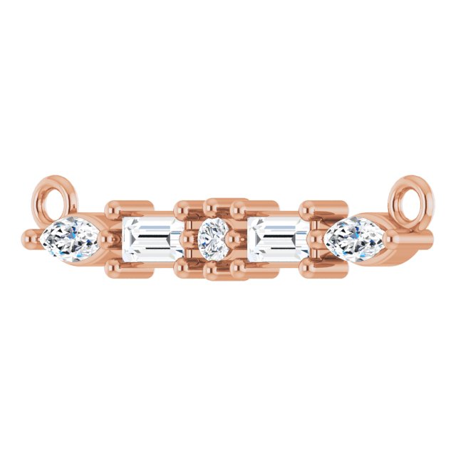 14K Gold Bar Necklace – 18.24x3.52mm - Rose Gold - view 2
