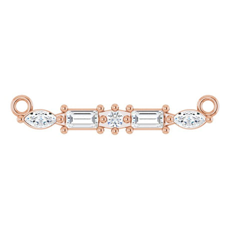 14K Gold Bar Necklace – 18.24x3.52mm - Rose Gold