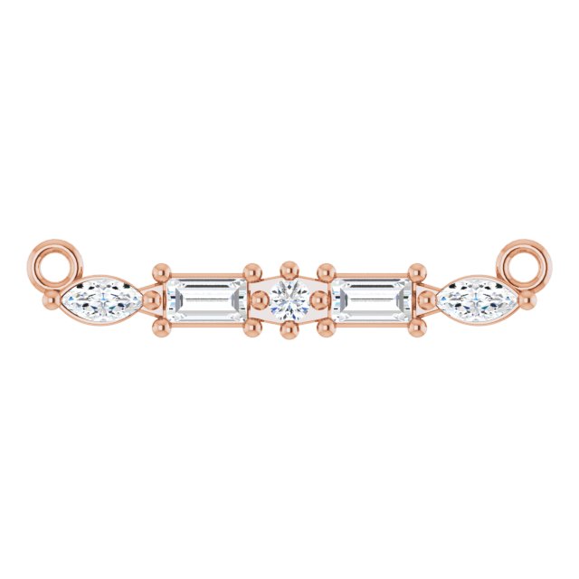 14K Gold Bar Necklace – 18.24x3.52mm - Rose Gold